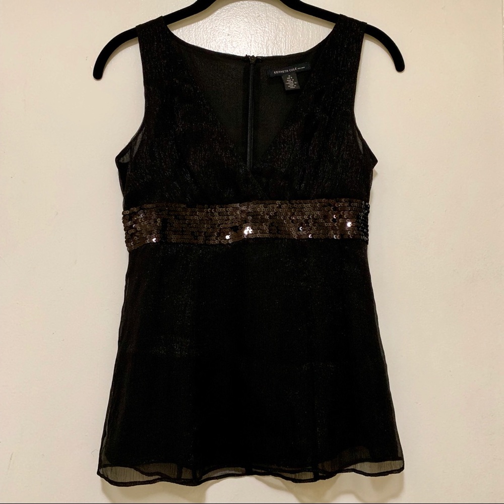 Kenneth Cole Shimmery Black Tank Top